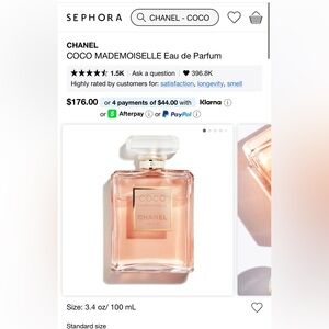 CHANEL Coco Mademoiselle Perfume with Pink Hue